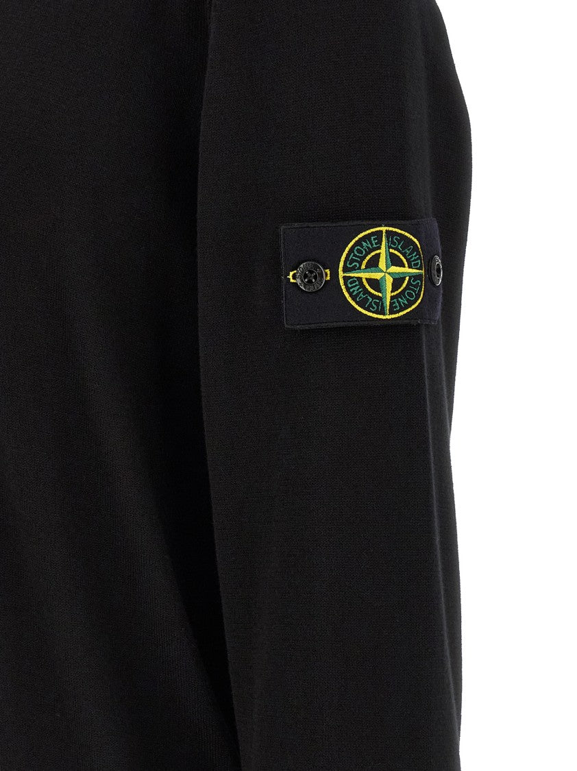 Stone Island Crew Neck Black Knit Sweater