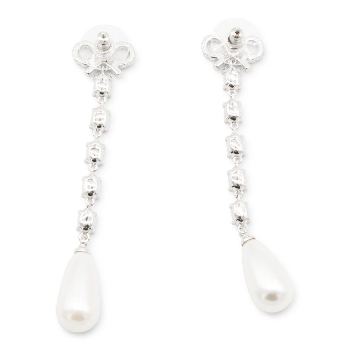 Self-Portrait Silver And Pearl Metal Earrings