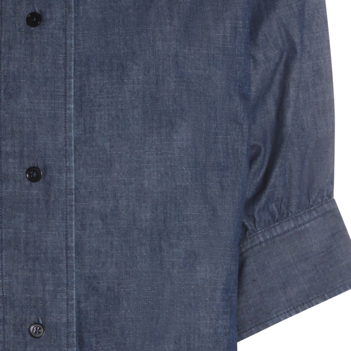 Jil Sander Textured Denim-Effect Blue Cotton Shirt With Classic Collar