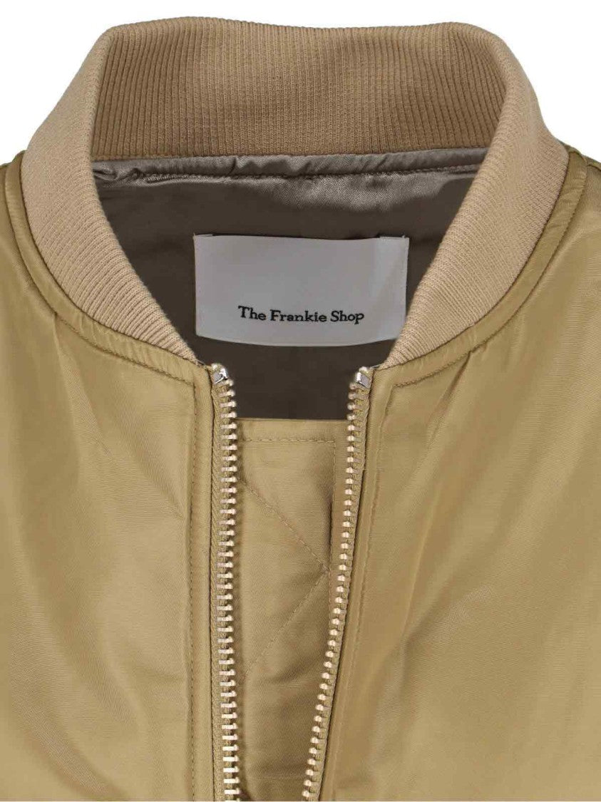 The Frankie Shop Padded Bomber Jacket With Zip Closure And Ribbed Finishes