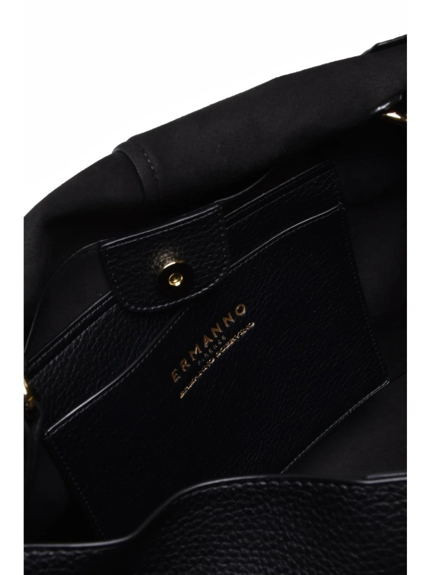 Ermanno Firenze Black Polyurethane Eba Shoulder Bag