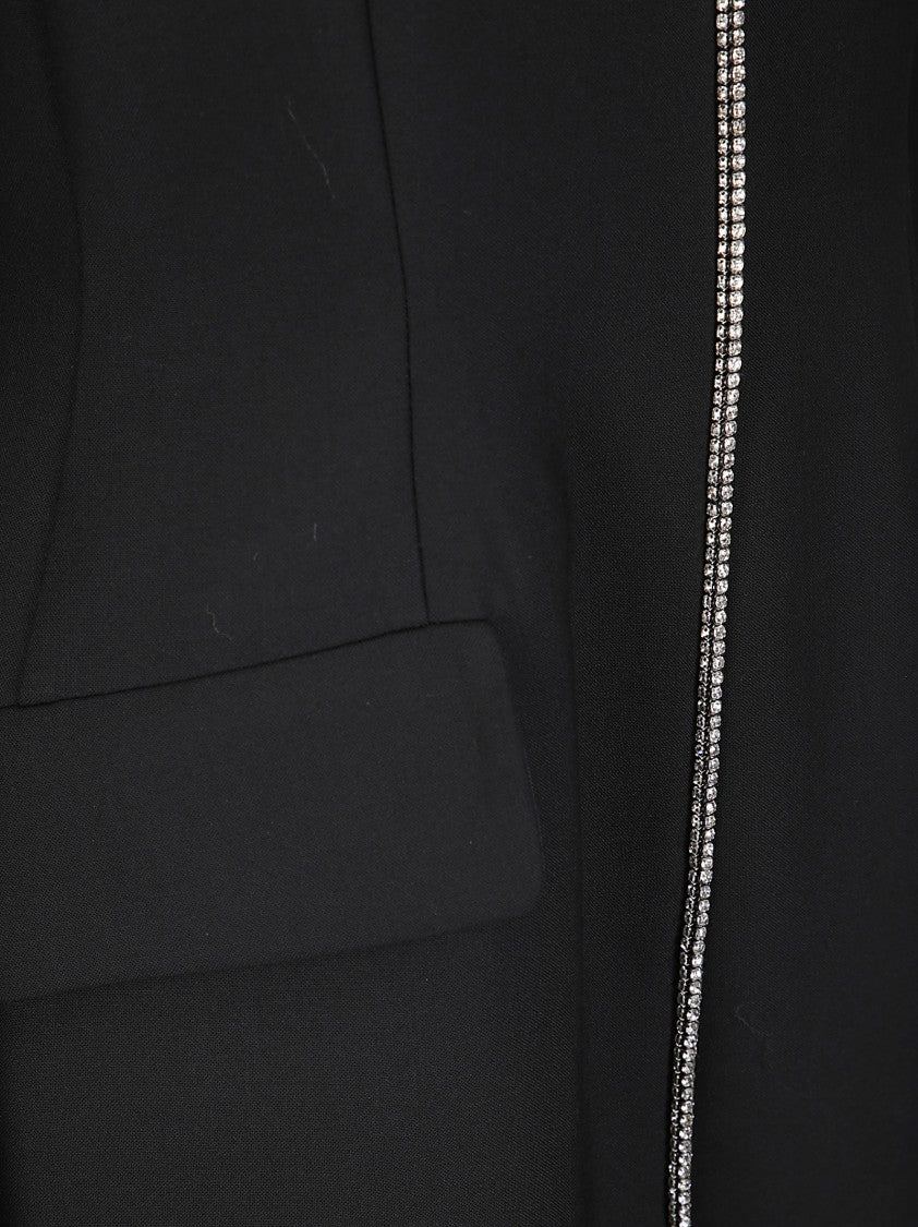 Sportmax Sleek Slim Fit Top With Sparkling Embellishments And High Collar