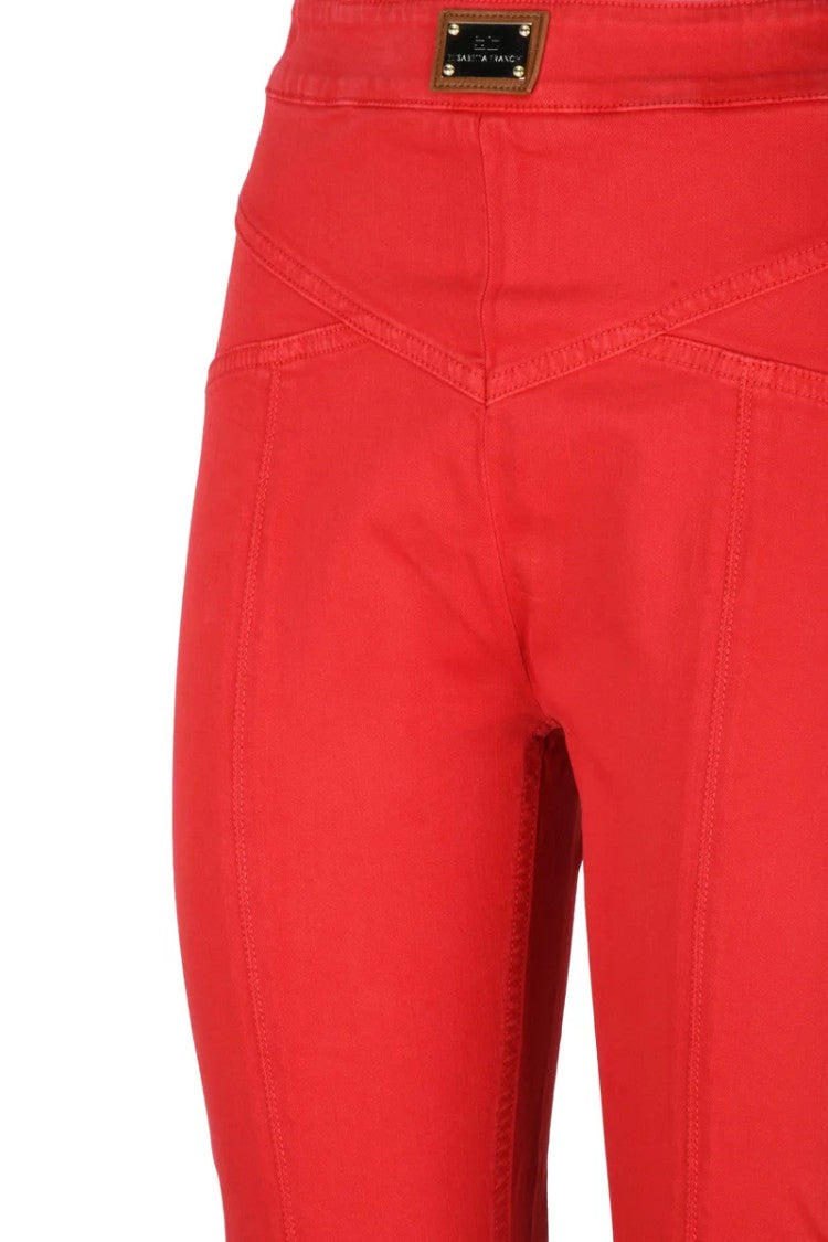 Elisabetta Franchi High Waist Skinny Jeans - Red