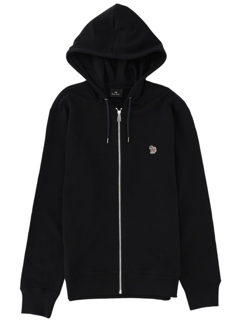 Ps Paul Smith Zebra Zip-Up Embroidered Organic Cotton Hoodie