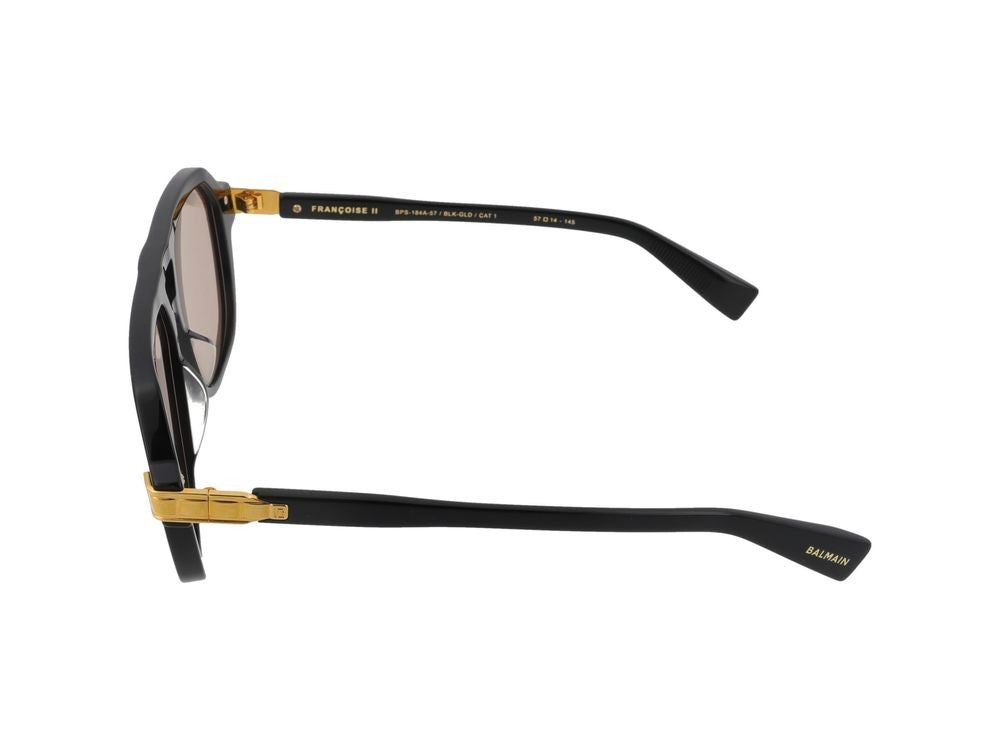 Balmain Black Francoise Ii Acetate Geometric Sunglasses