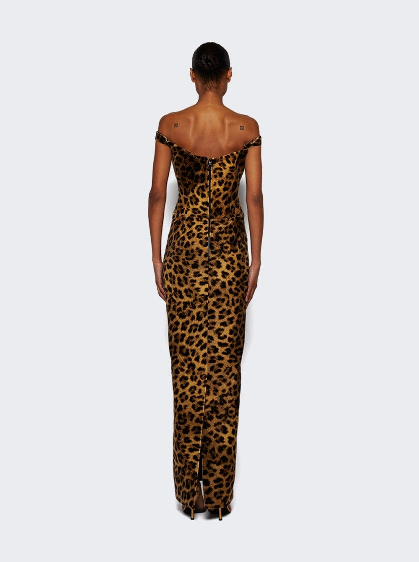 The New Arrivals By Ilkyaz Ozel Sauvage Leopard Print Shakti Cotton Dress
