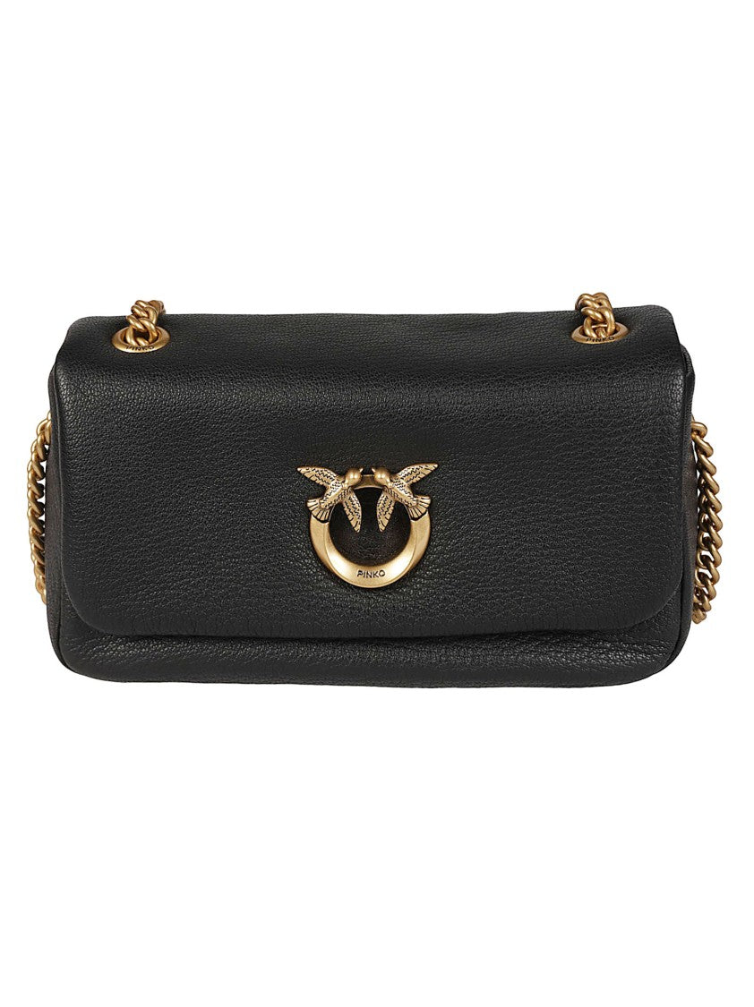 Pinko Click Soft Horizontal Sheepskin Chain Shoulder Bag