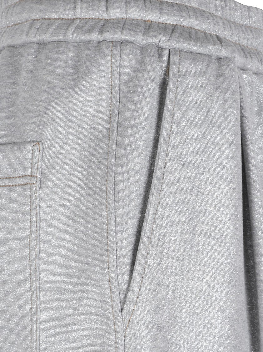 Brunello Cucinelli Wide-Leg Trousers With Sparkling Effect And Contrast Stitching