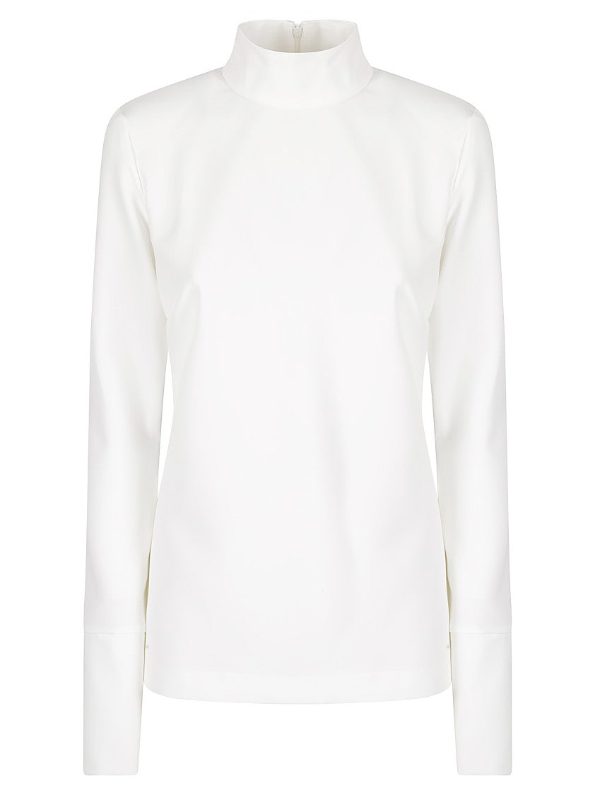 The Latest High-Collar Long-Sleeved Top With Back Zipper