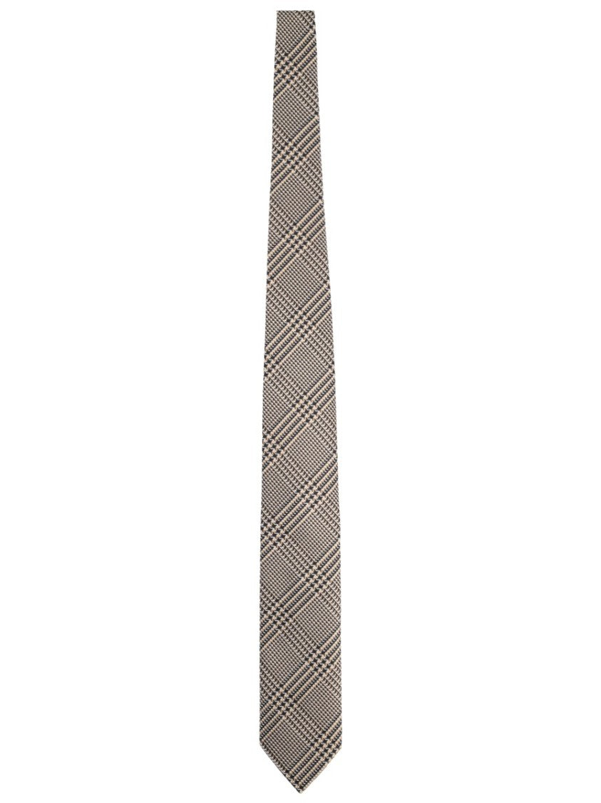 Tom Ford Neutrals Classic Checkered Silk Tie