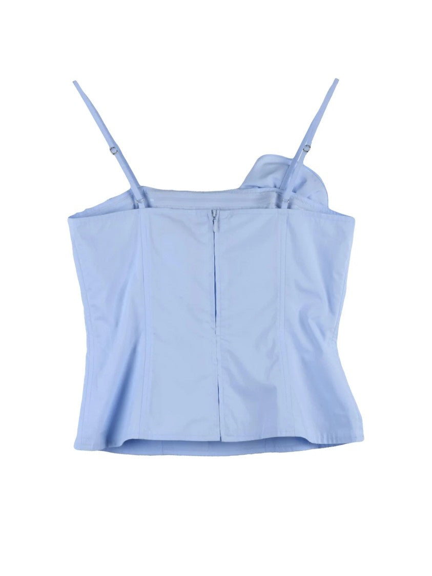 Marella Light Blue Floral Cotton Tank Top