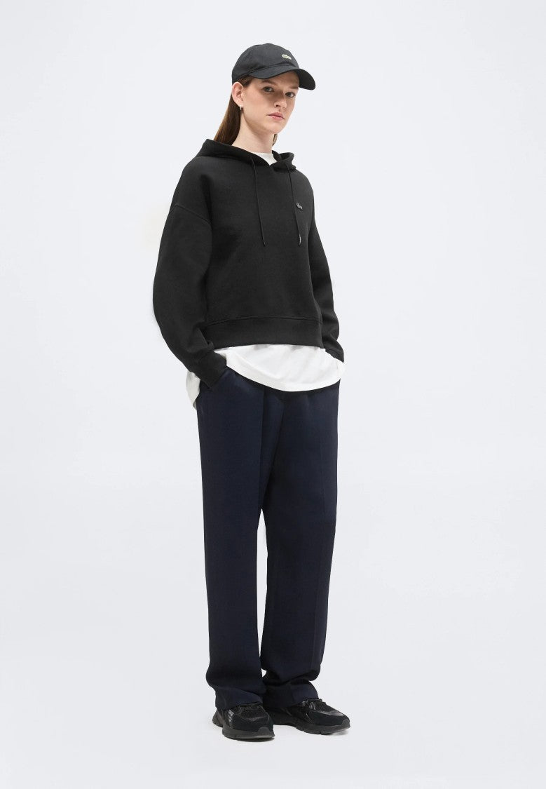 Lacoste Cropped Embroidered Logo Hoodie