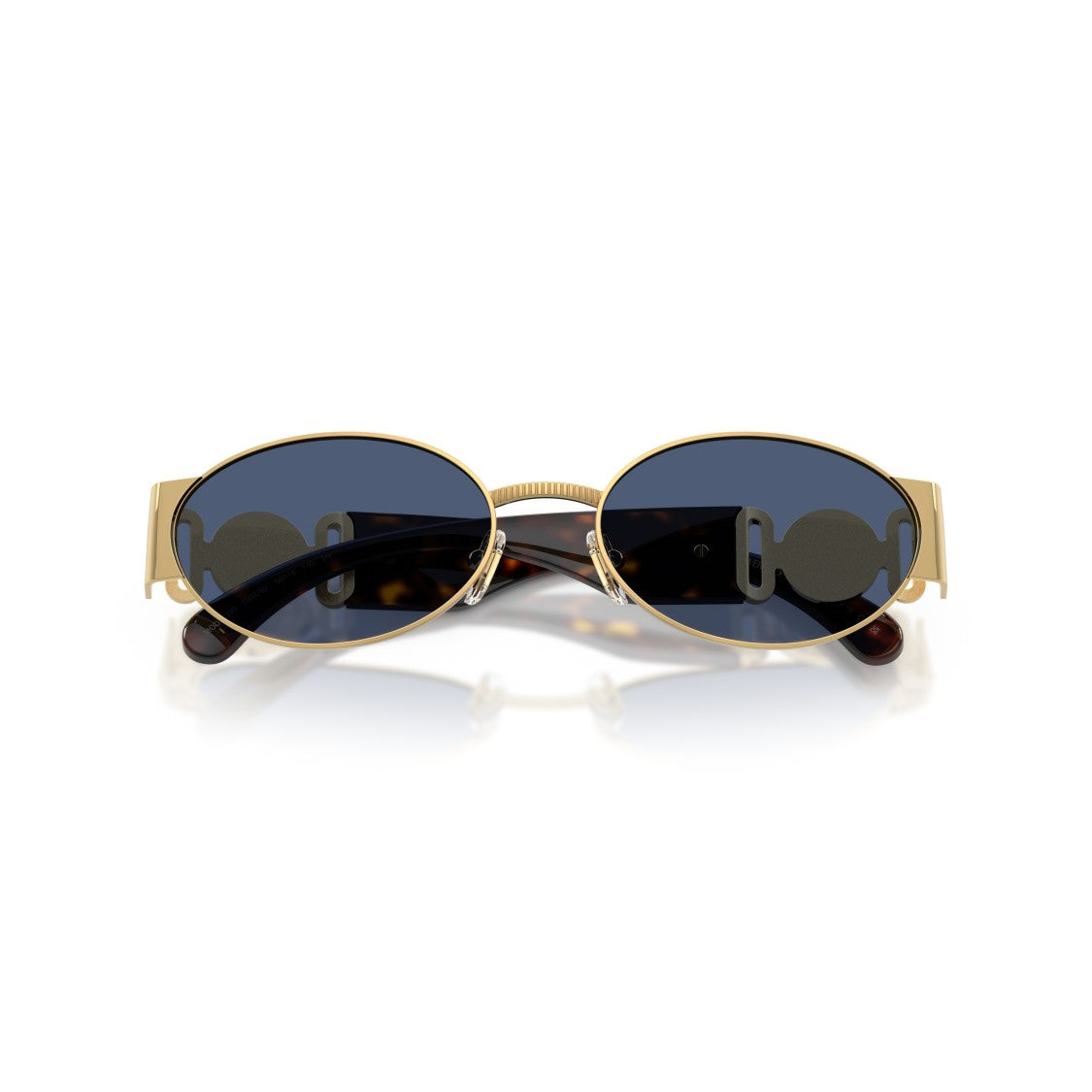Versace Gold-Tone Metal Oval Sunglasses With Tortoiseshell Temples