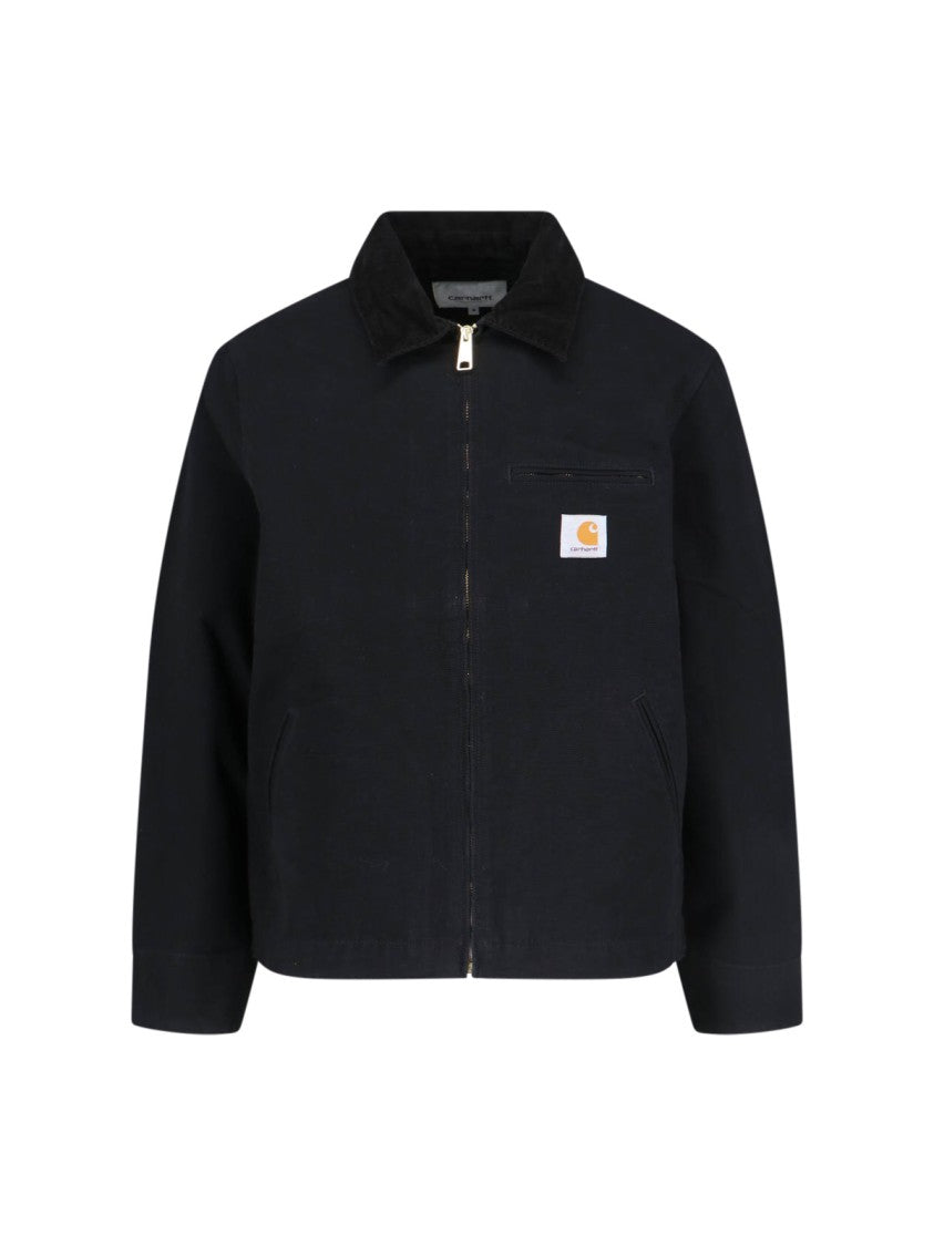 Carhartt Wip Black Detroit Zip-Up Cotton Jacket