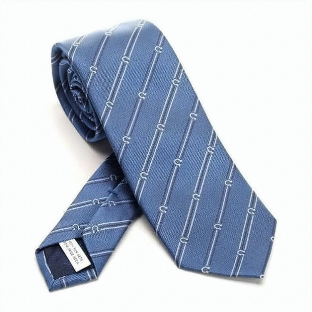 Salvatore Ferragamo Silk Tie With Diagonal Stripe Pattern