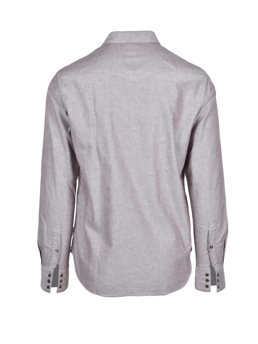 Deuxieme Brown Cotton Cowboy Shirt