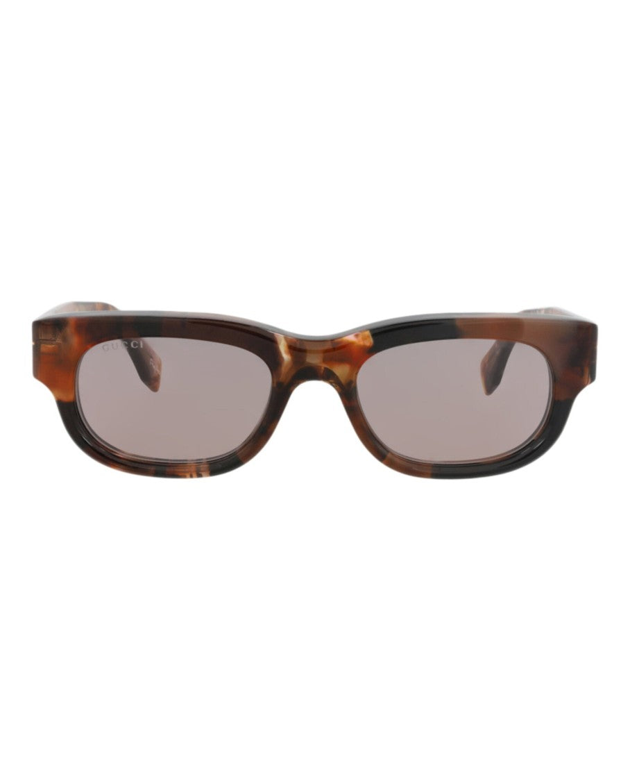 Gucci Square-Frame Recycled Acetate Sunglasses With Tortoiseshell Pattern