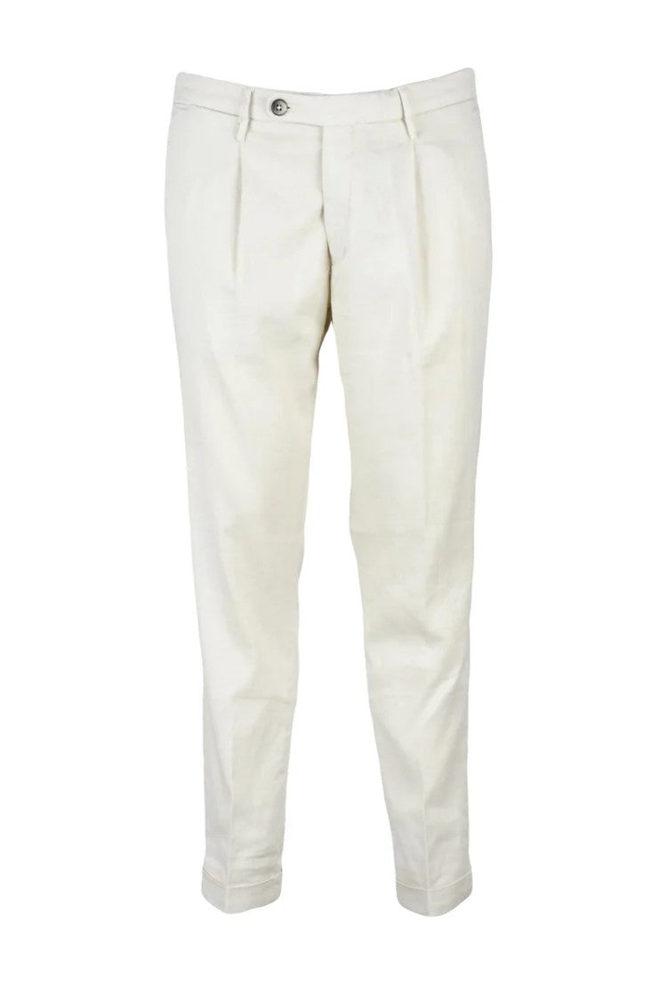 Michael Coal Tailored White Linen Stretch Trousers