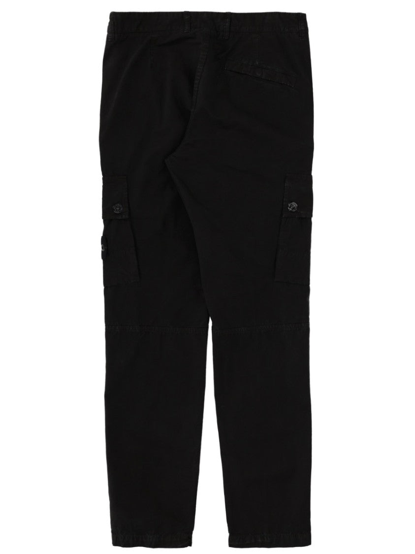 Stone Island Neutrals Logo Patch Cotton Cargo Pants