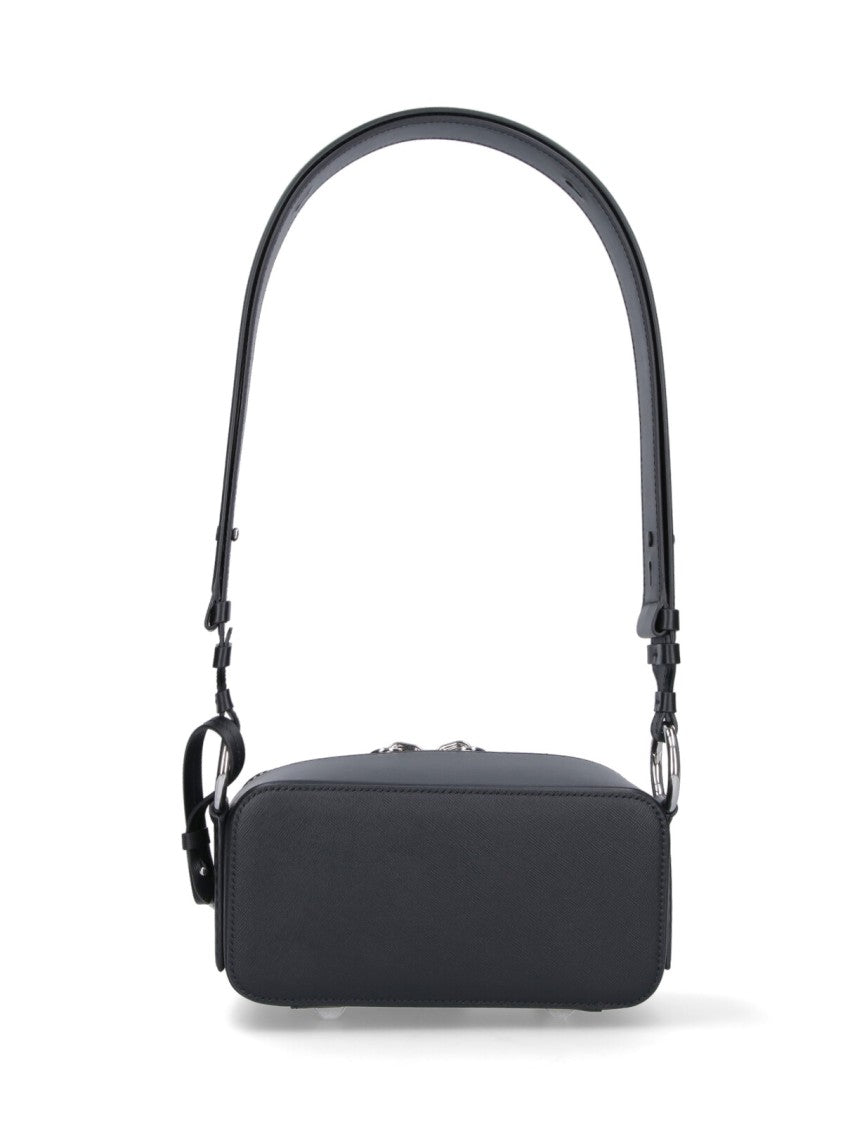 Maison Margiela Rectangular Smooth Black Bag With Adjustable Strap