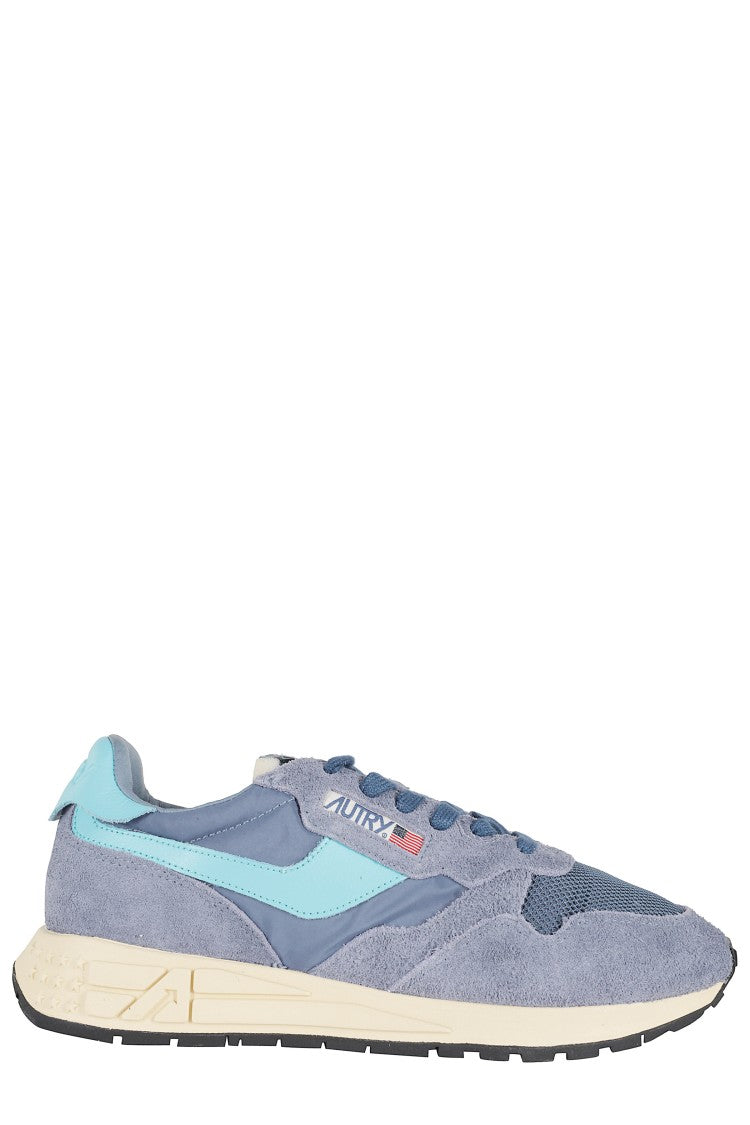 Autry Blue Reelwind Low Side-Logo Suede Sneakers