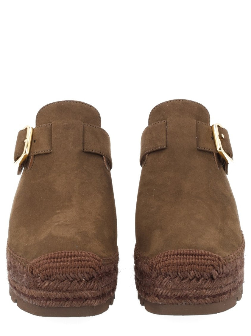 Stella Mccartney Gaia Wedge Buckle Platform Mules