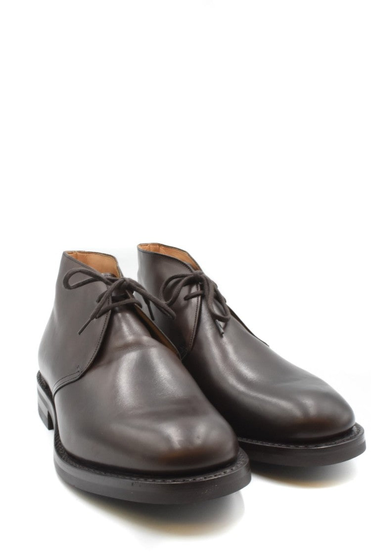 Church's Brown Two-Eyelet Stacked Sole Leather Boots