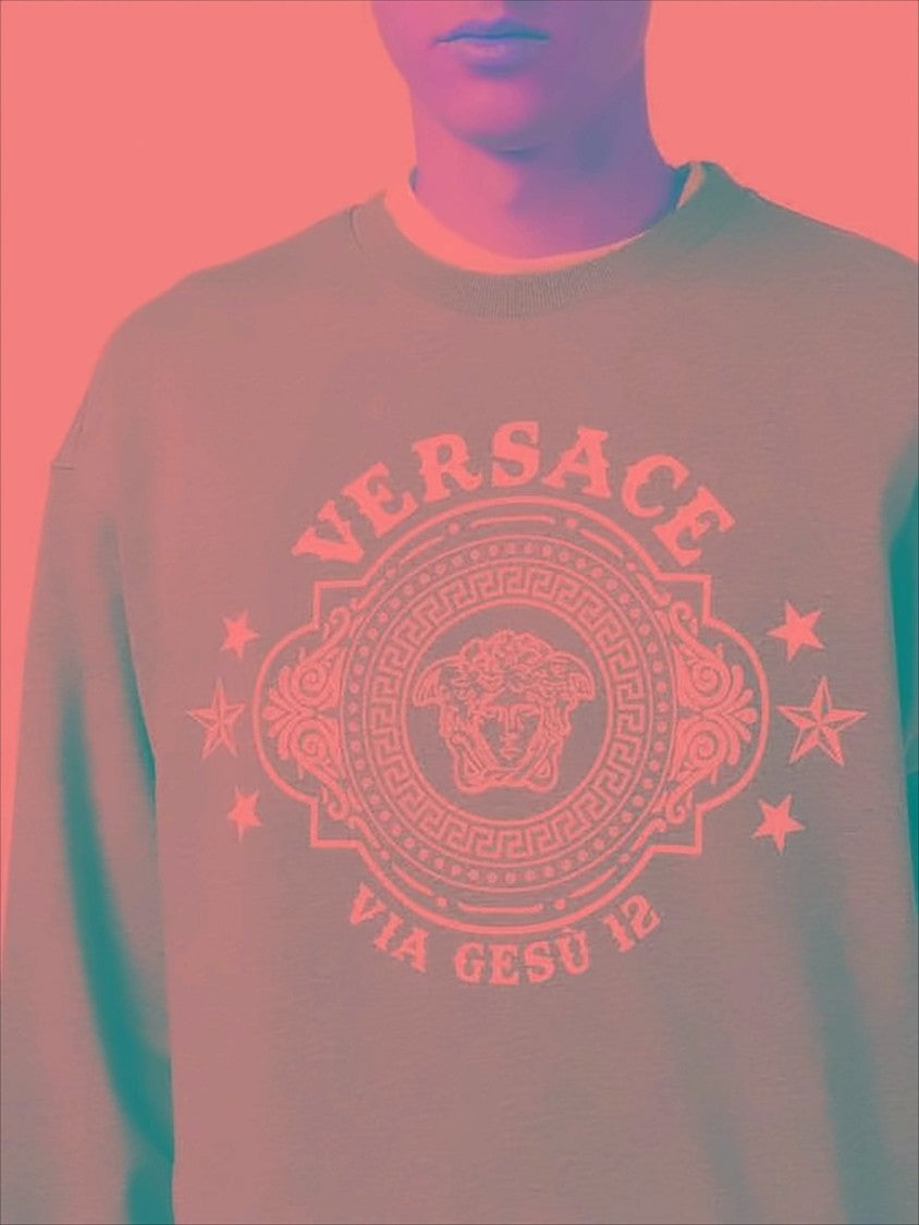 Versace Cotton Long-Sleeve Sweatshirt With Graphic Emblem