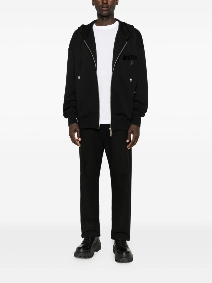 John Richmond Zip-Up Hoodie With Relaxed Fit