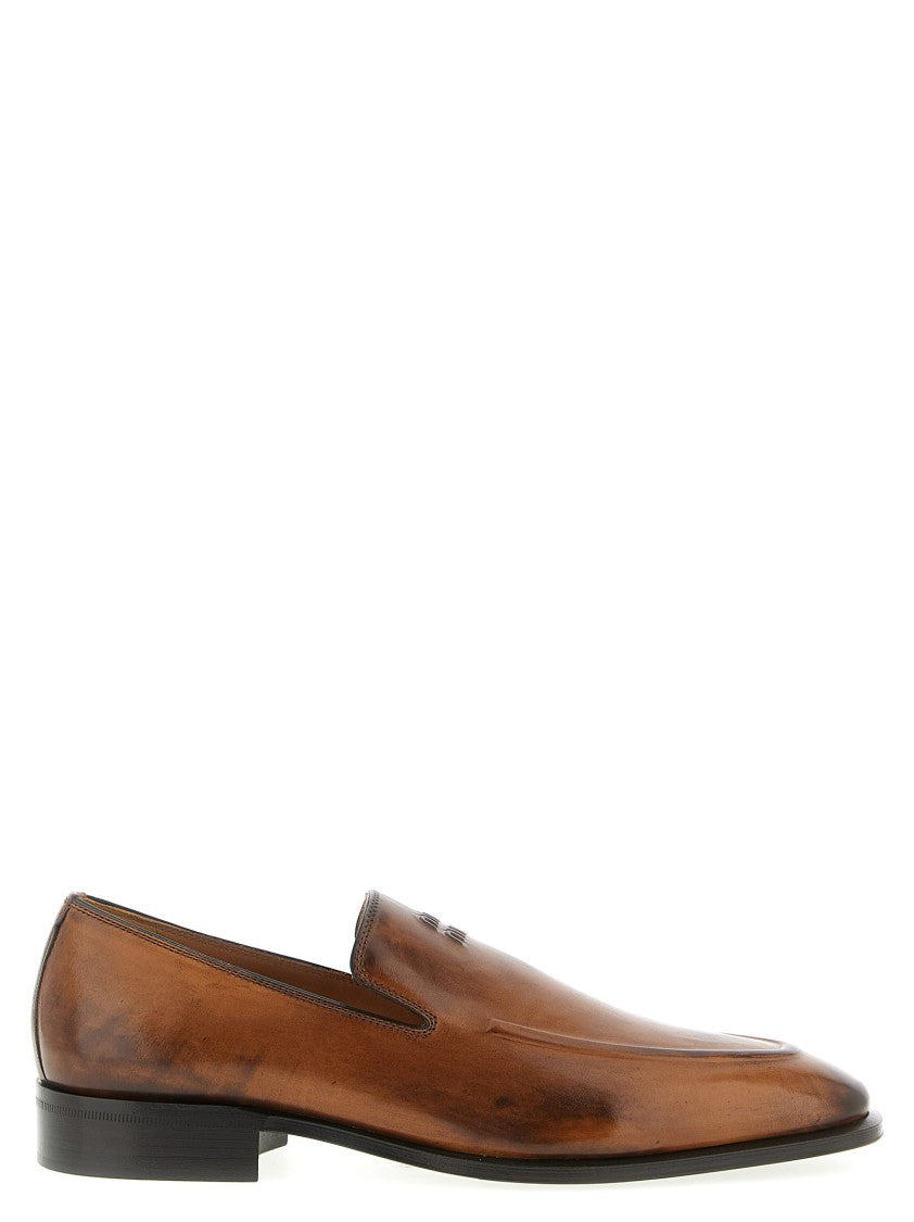 Miu Miu Hand-Waxed Calf Leather Loafers With Elongated Silhouette