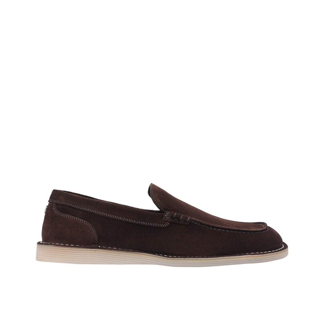 Dolce & Gabbana Brown Suede Loafers With Calfskin Footbed