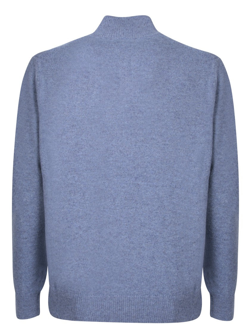 Zanone Blue Mock Neck Knitwear