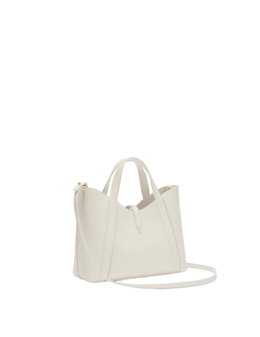 Furla Goccia S Tote Leather Handbag, Cream Color