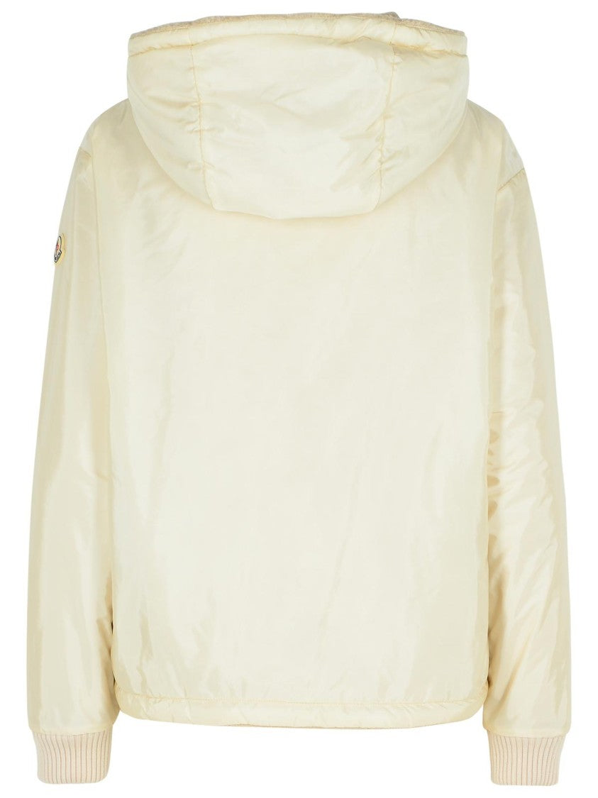 Moncler Reversible Jacket In Cream Cotton Blend