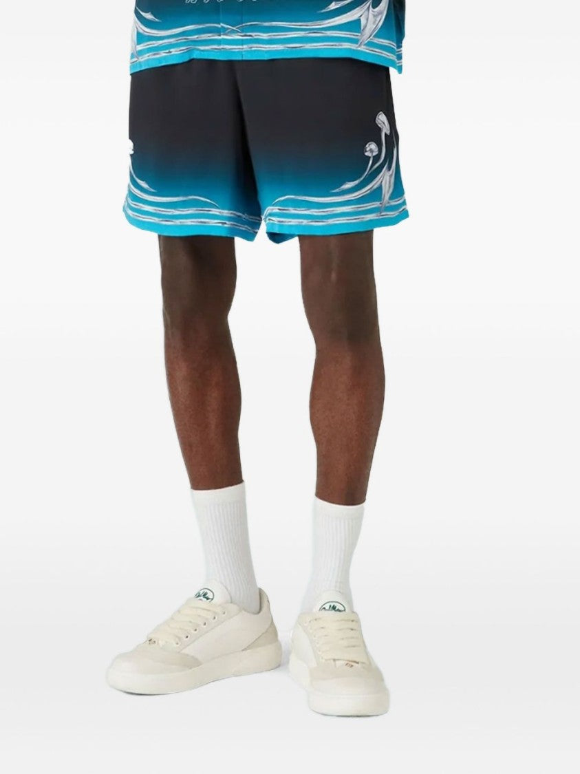 Casablanca Silk Bermuda Shorts With Gradient Hem