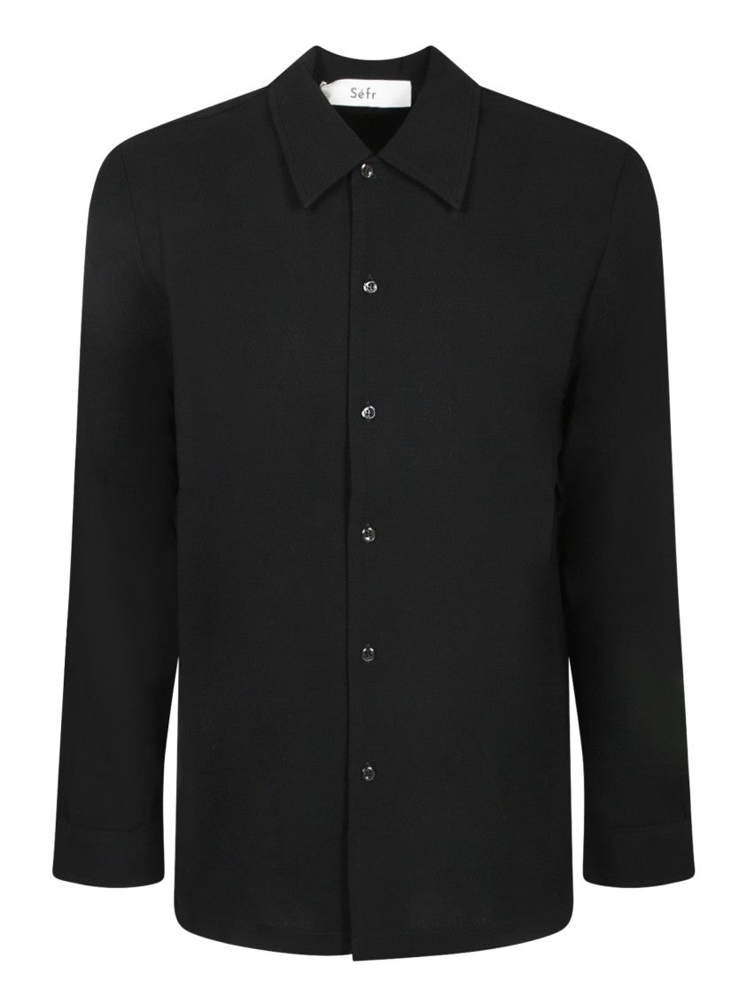 Séfr Classic Black Crepe Shirt