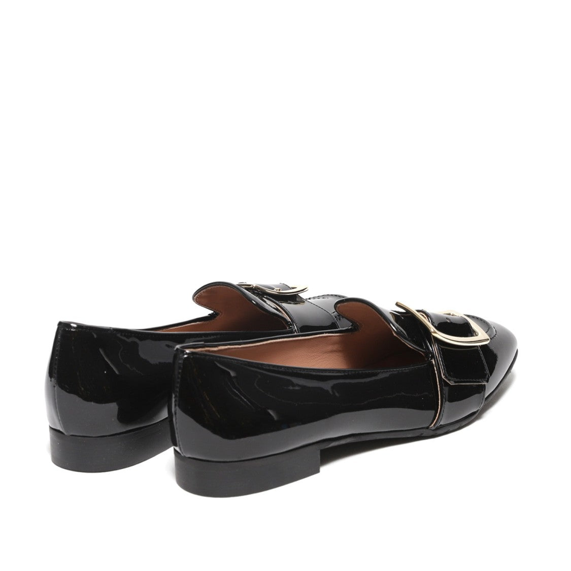 La Sellerie Black Patent Moccasin With Buckle
