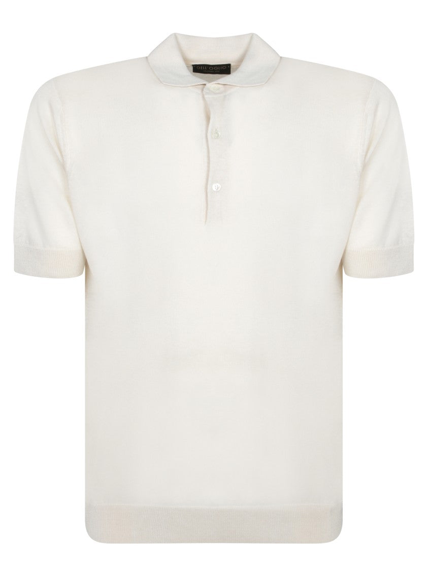 Dell'oglio Linen-Silk Blend Polo With Classic Collar