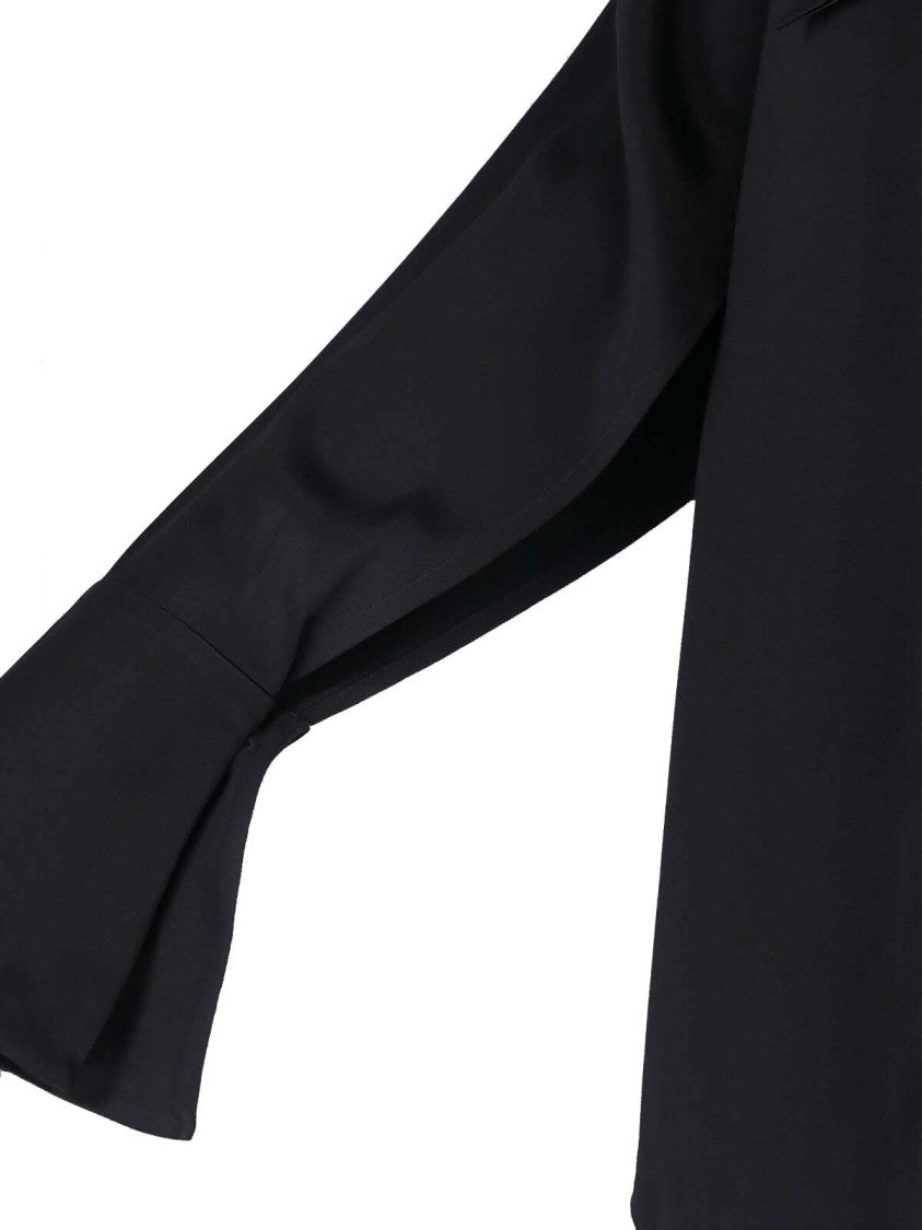 Sa Su Phi High Lavallière Collar Satin-Blend Blouse