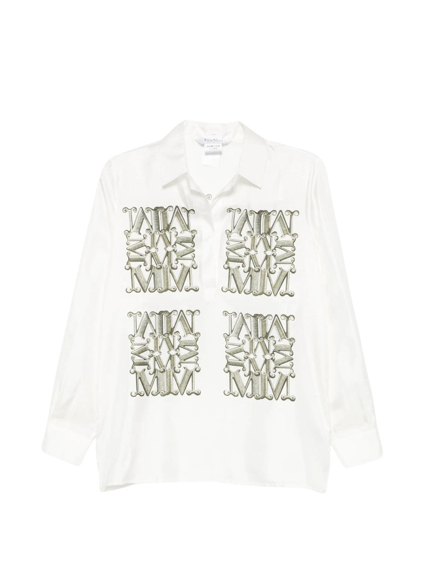 Max Mara Mxmfiltro Metallic Graphic Long-Sleeved Shirt