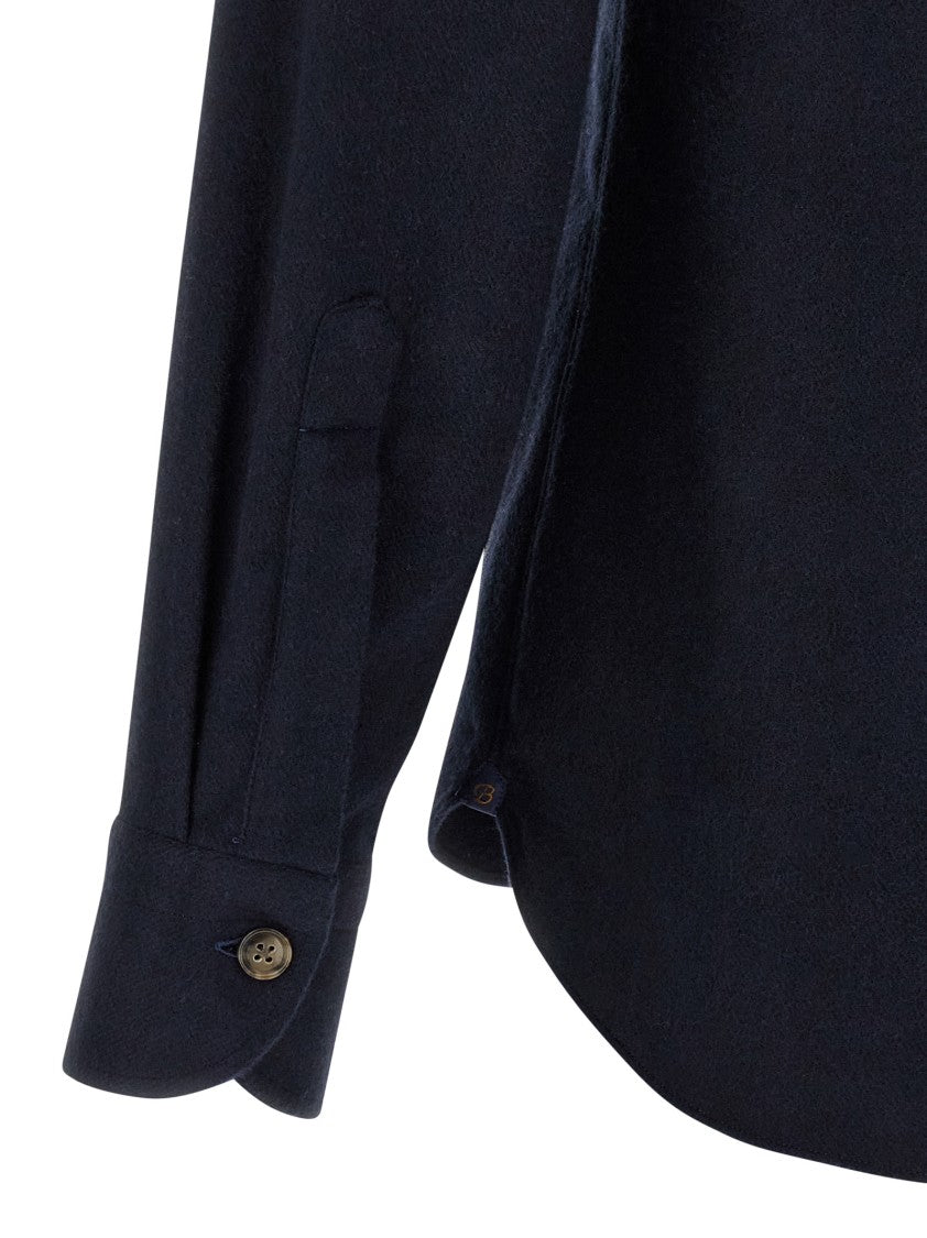 Borriello Structured Cotton Flannel Shirt With Buttoned Pockets