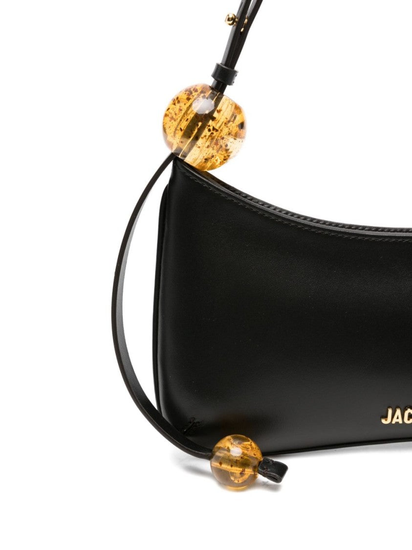 Jacquemus Silk And Nylon Elongated Black Shoulder Bag