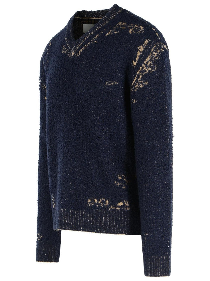 Maison Margiela 'Acid' Blue Cotton And Wool Sweater