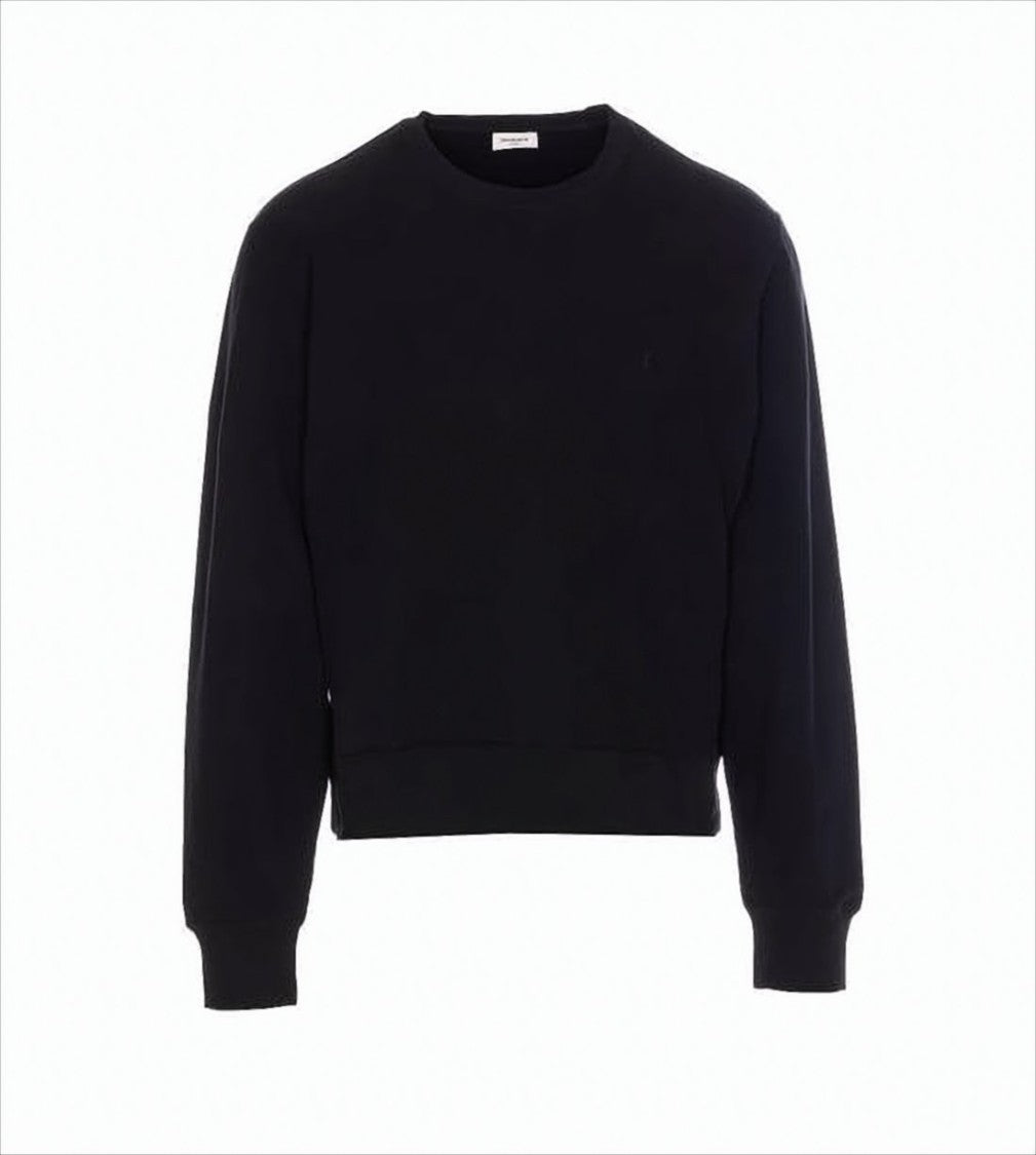 Saint Laurent Long Sleeve Crew Neck Shirt With Embroidered Logo