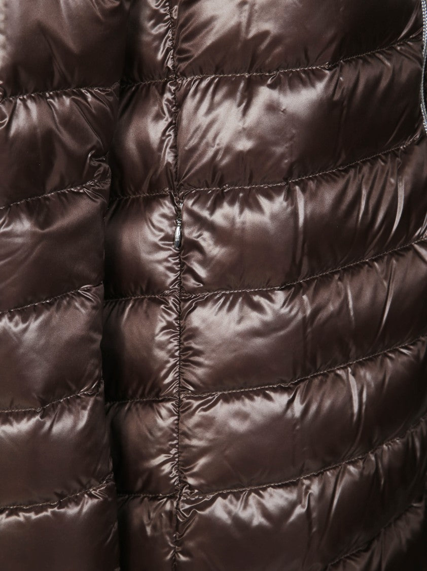 Herno A-Shape Brown Ultralight Down Coat With Hood