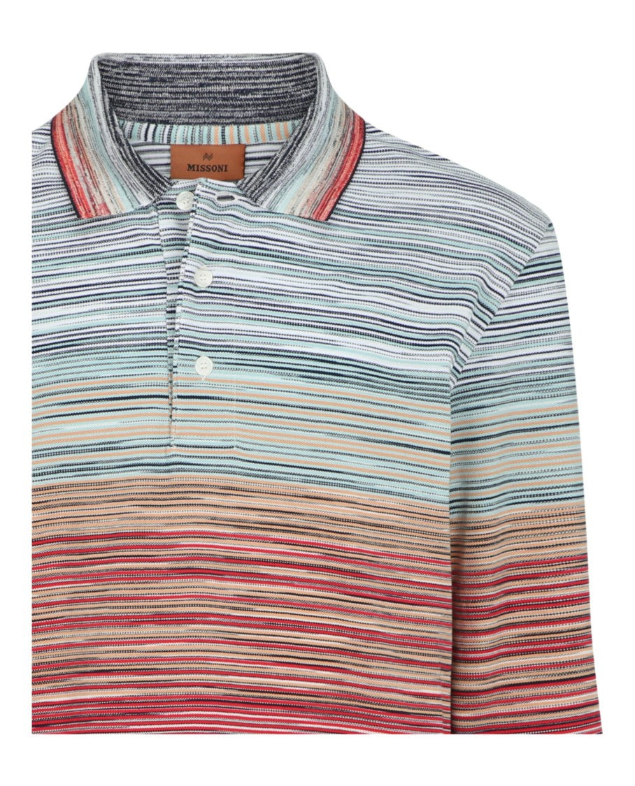 M Missoni Zig Zag Long Sleeve Polo
