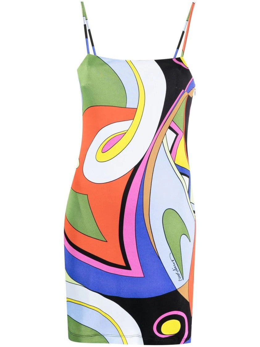 Moschino Multicolor Abstract Graphic Mini Dress