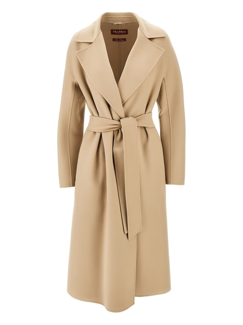 Max Mara Classic Wrap Coat With Wide Lapel Collar