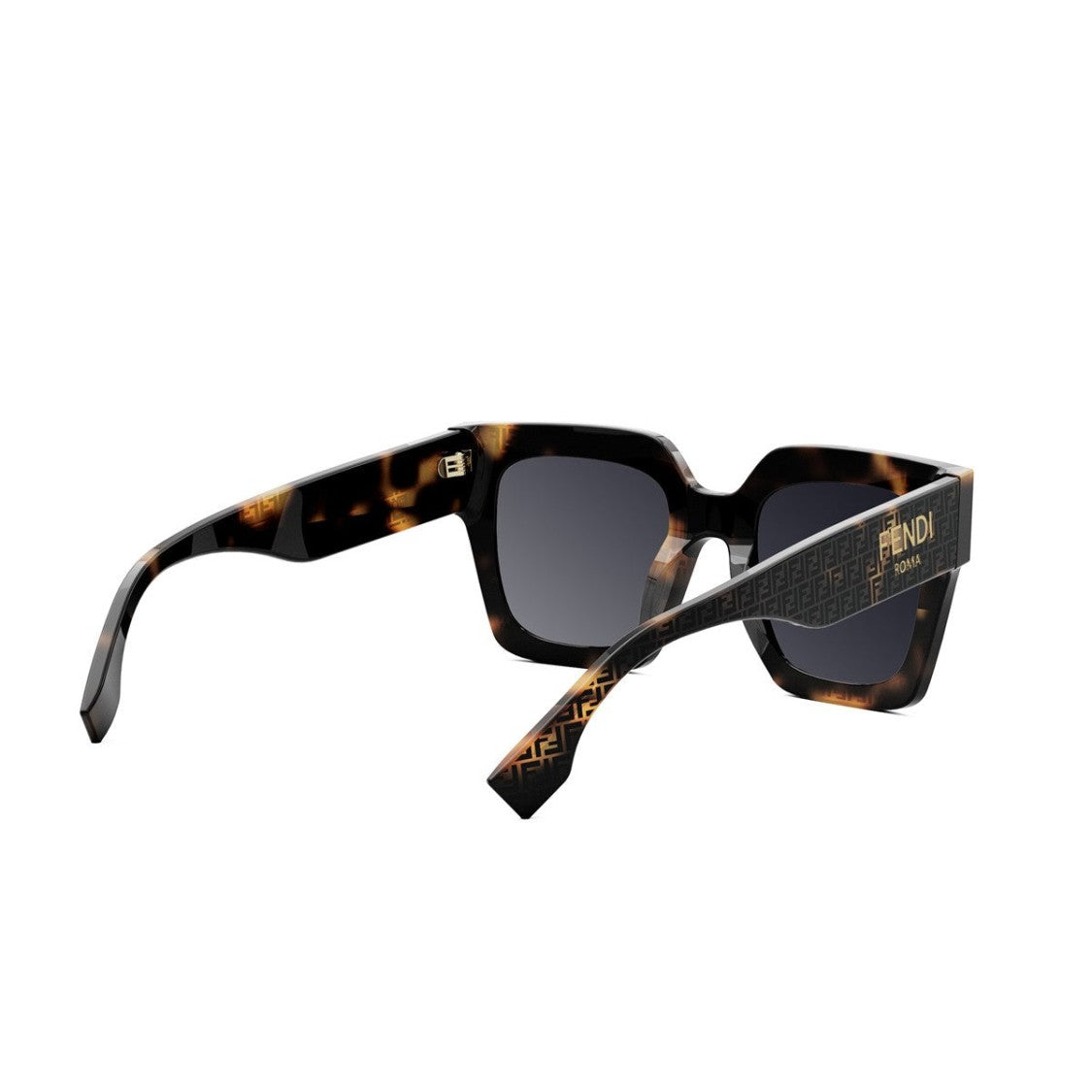 Fendi Havana Fendi Roma Oversized Acetate Sunglasses