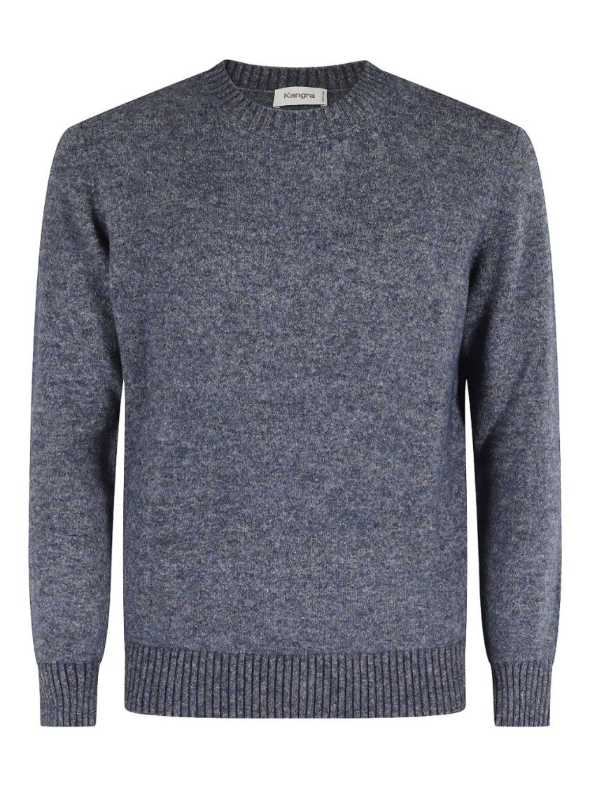 Kangra Classic Crewneck Sweater In Subtle Heathered Blue